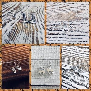 5 Silver Pairs Halloween & Fall Earring Bundle NWT